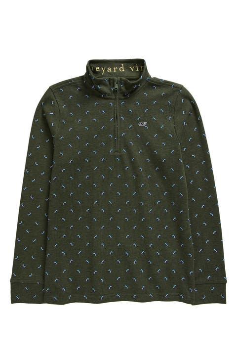 Kids' Saltwater Stripe Quarter Zip Sweatshirt (Big Kid)