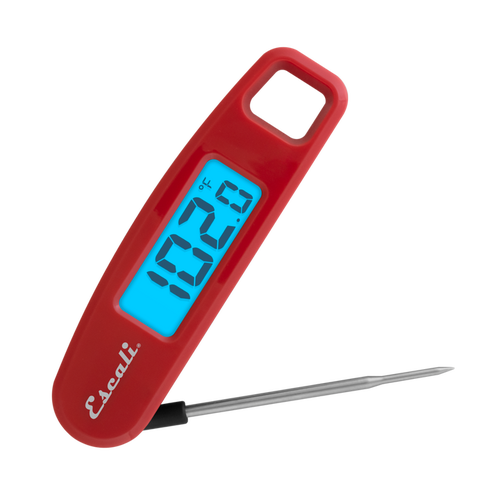 Escali Compact Folding Digital Thermometer In Red