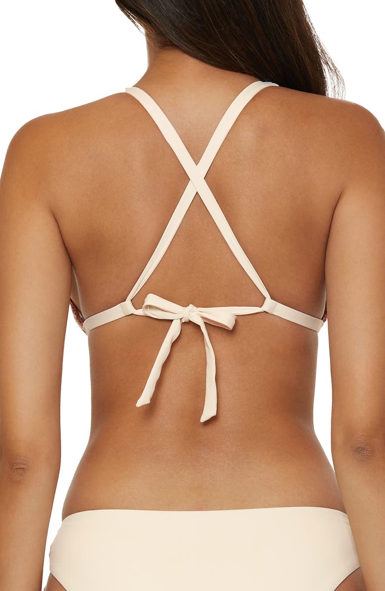 Lucky Brand Malaga Crochet Trim Bikini Top, Alternate, color, Natural