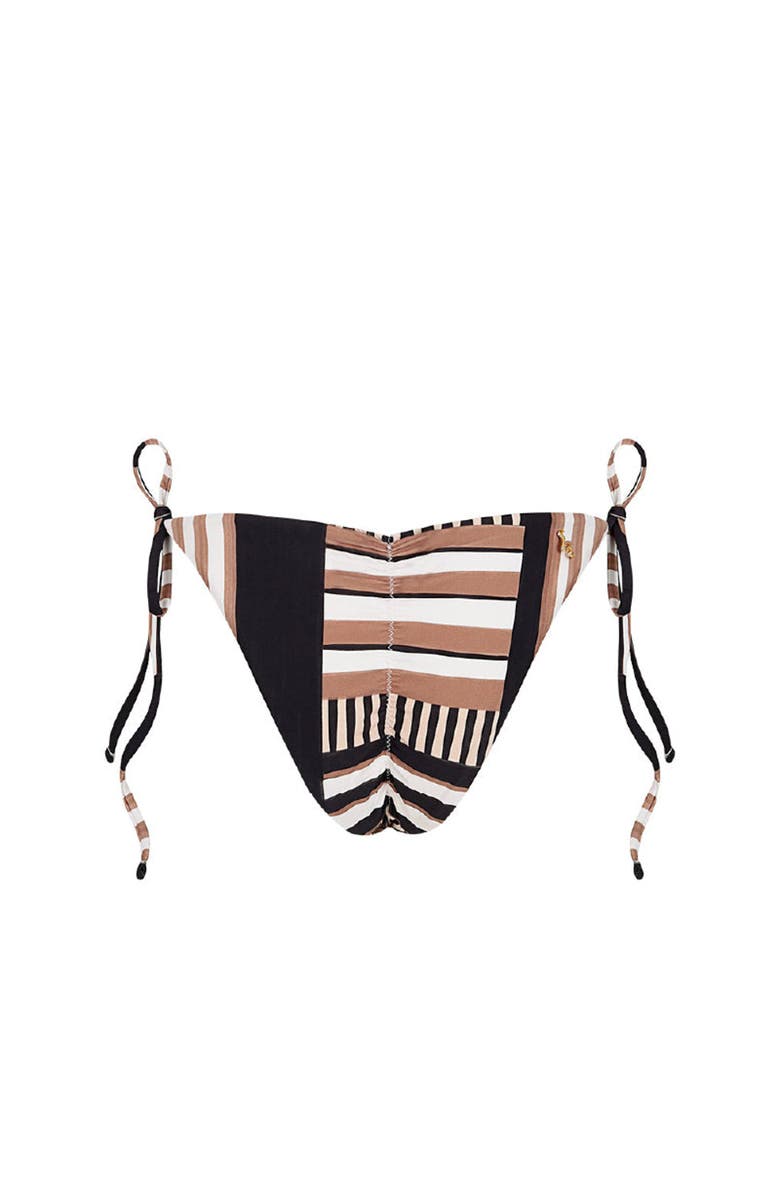 KIBYS Ancestral Lines Print Bora Bora Cheeky Tie Side Bottom, Alternate, color, Black Lines