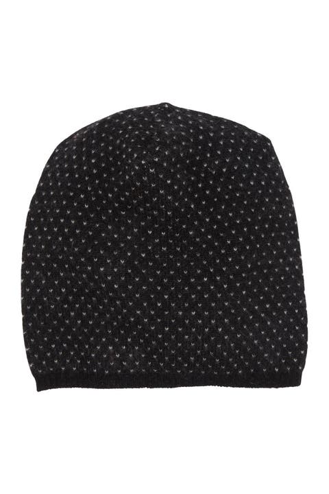 Slouchy Patterned Cashmere Beanie