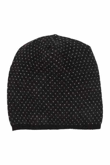 Portolano Slouchy Patterned Cashmere Beanie