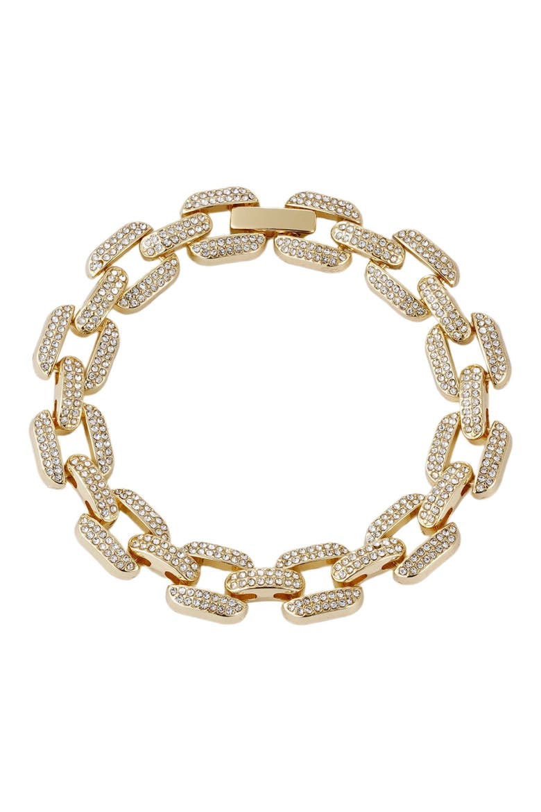 Pavé Crystal Chain Bracelet, Main, color, GOLD