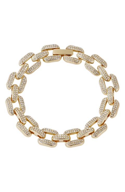 Pavé Crystal Chain Bracelet