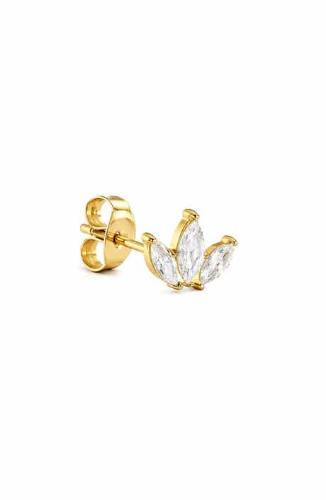 Marquise Leaf Cubic Zirconia Stud Earrings