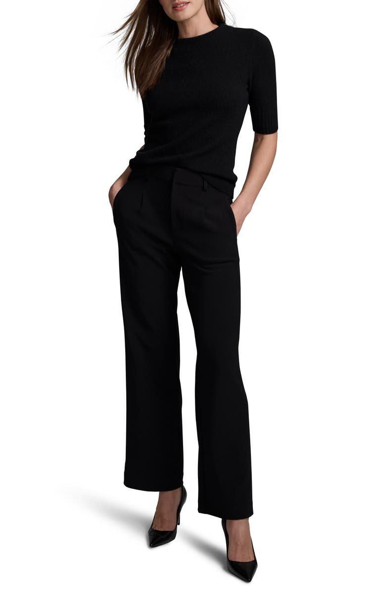 NIC+ZOE Luxe Elbow Sleeve Cashmere Sweater, Alternate, color, Caviar