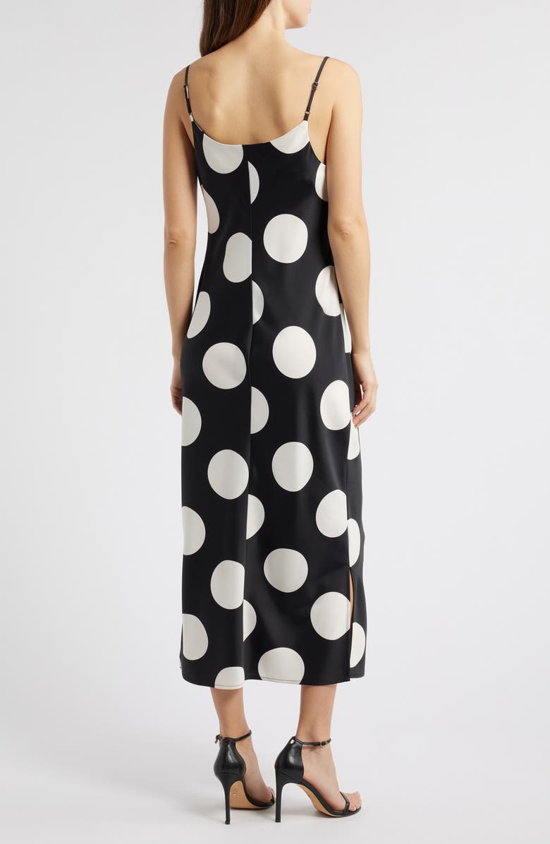 Anne Klein Large Polka Dot Satin Slipdress, Alternate, color, 