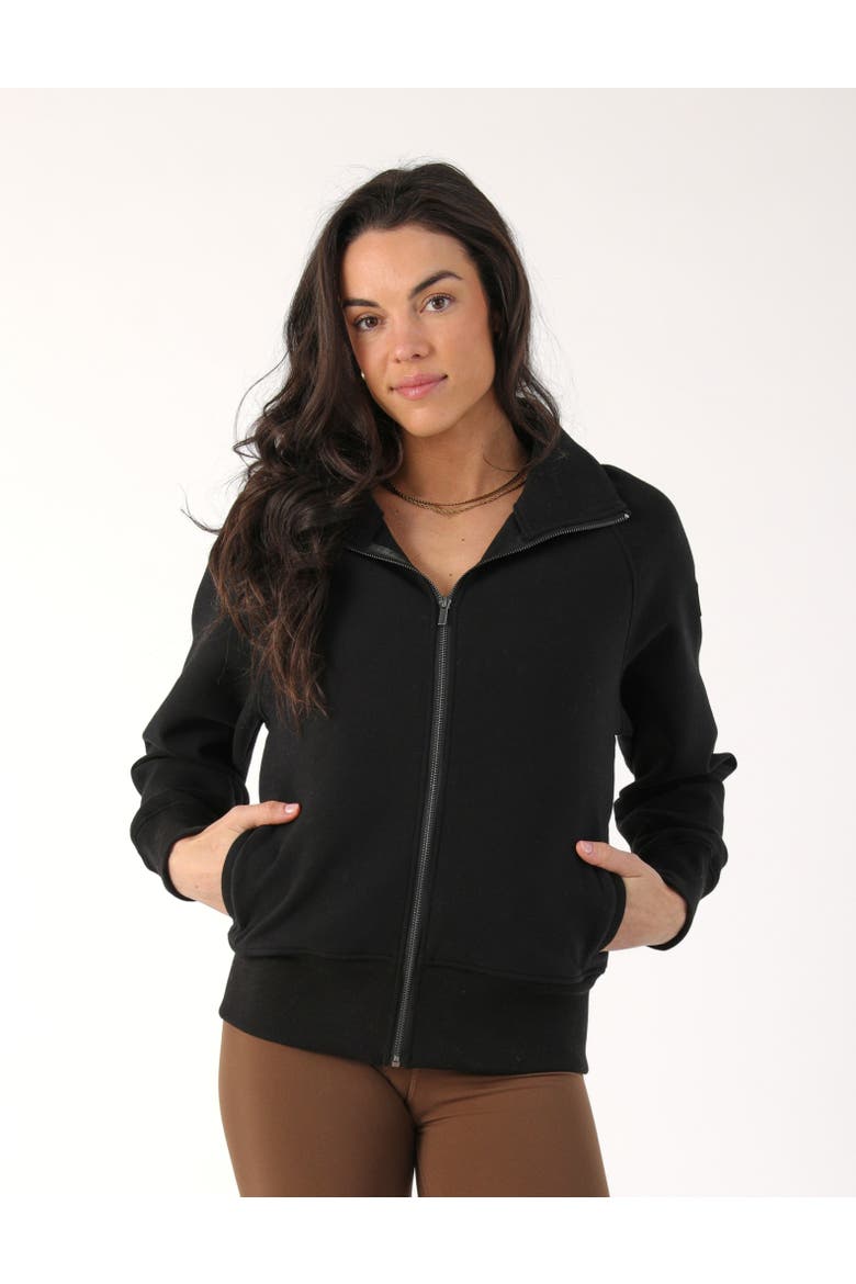 Scuba Knit Full Zip Jacket, Main, color, Black