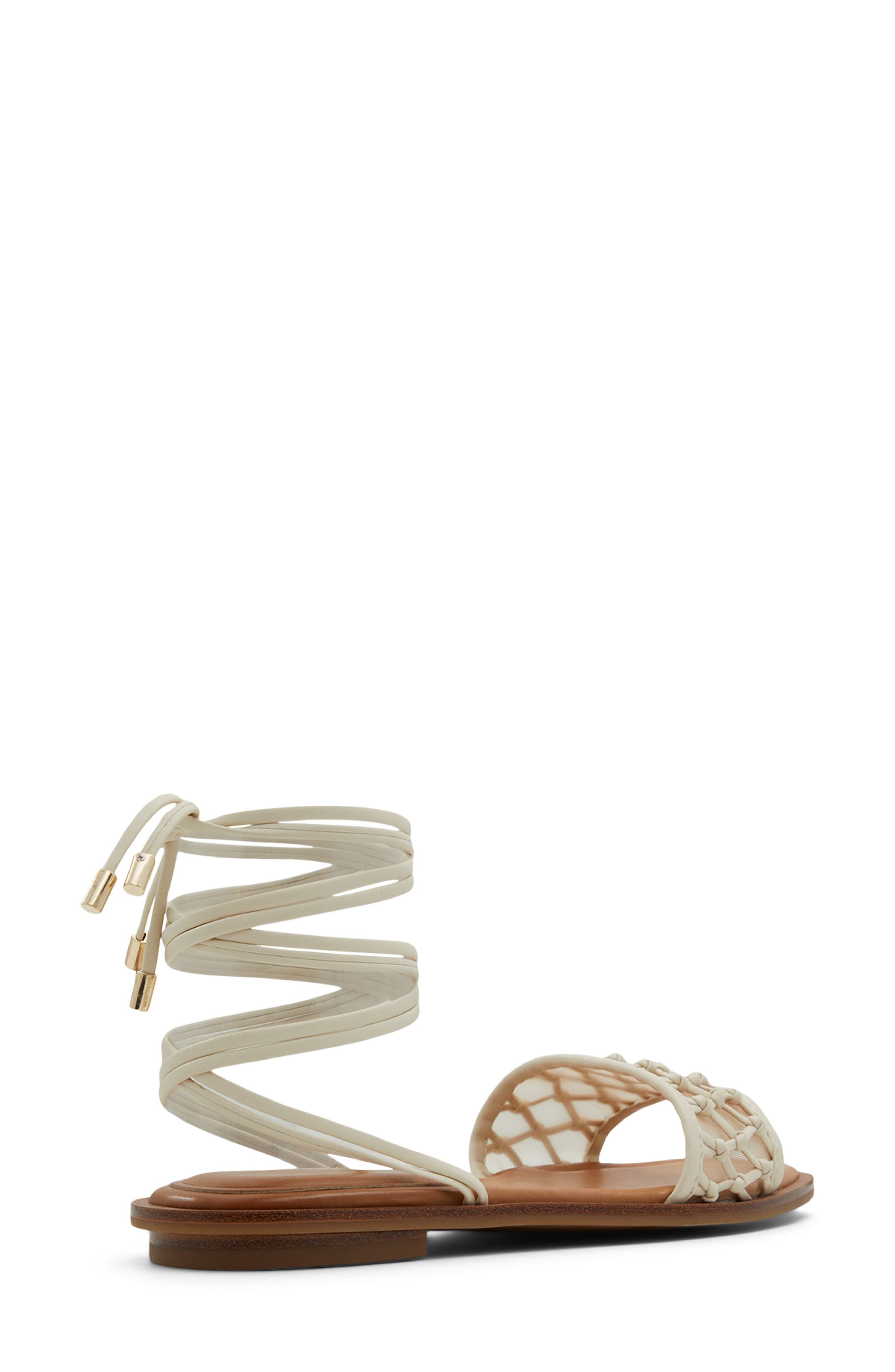 ALDO Seazen Ankle Wrap Sandal, Alternate, color, Other White