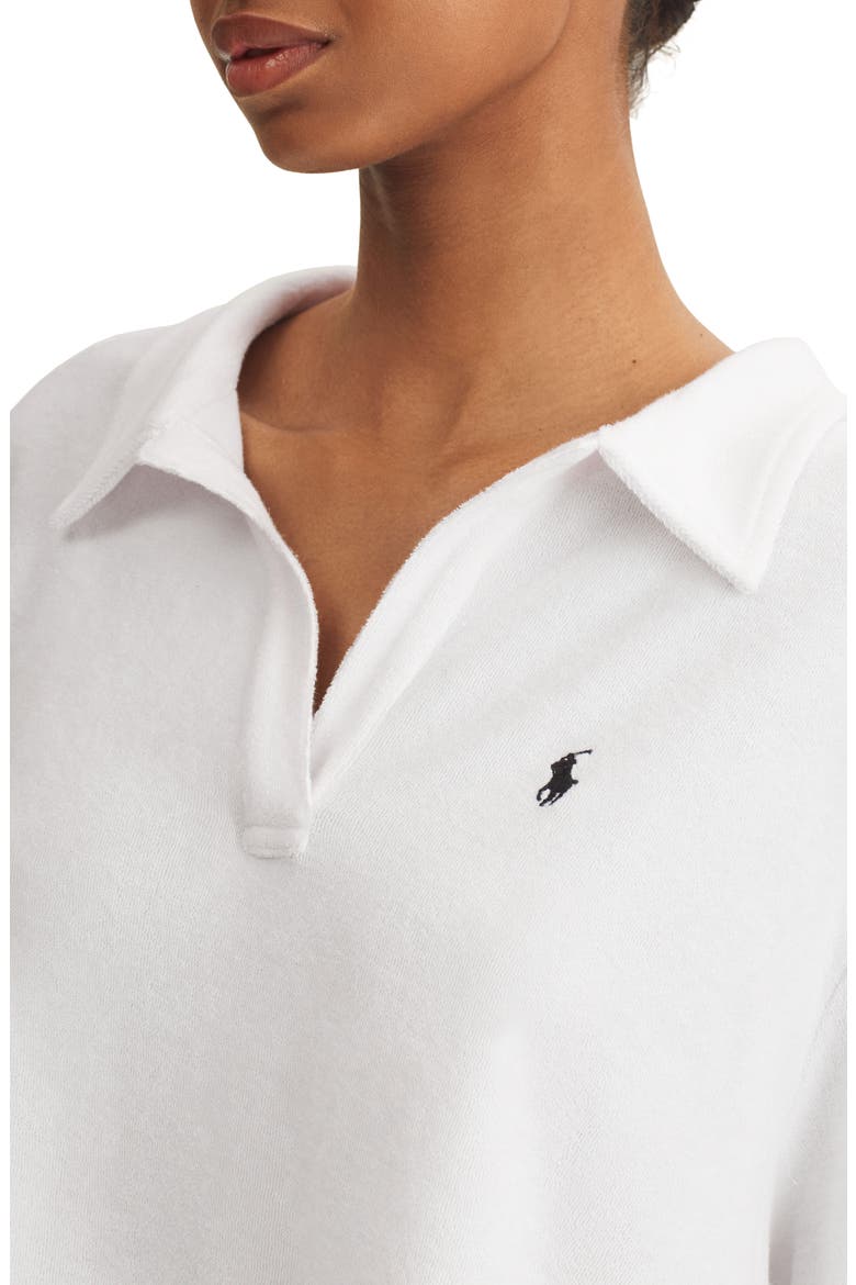 Terry Polo Shirt & Shorts Cover-Up Set, Alternate, color, WHITE