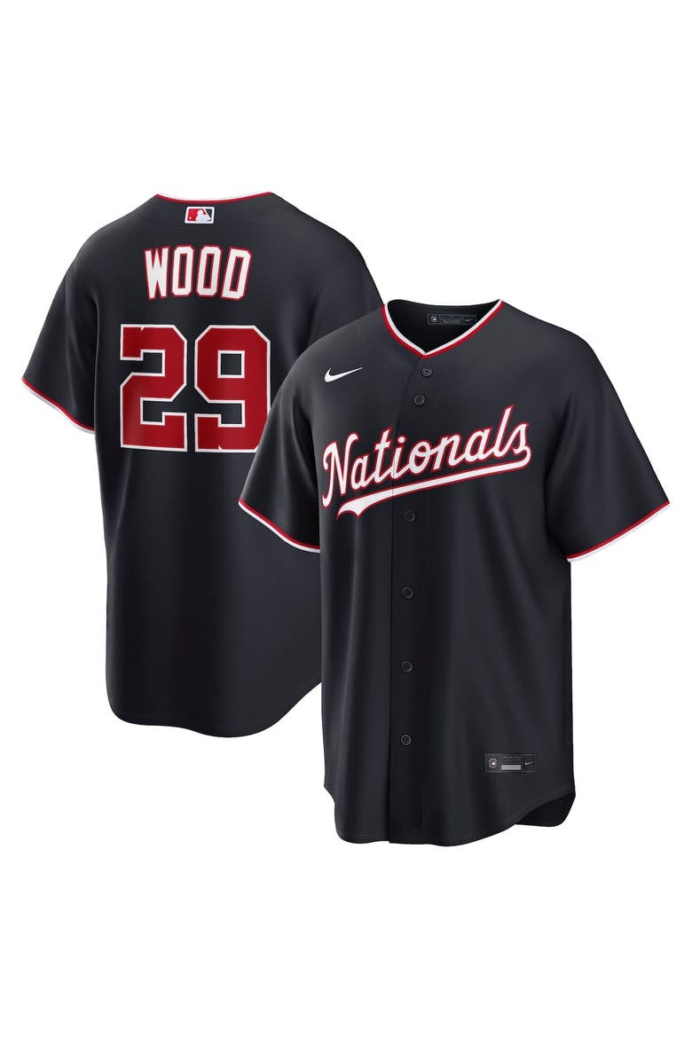 Men's Nike James Wood Navy Washington Nationals Alternate Replica Jersey, Alternate, color, Navy