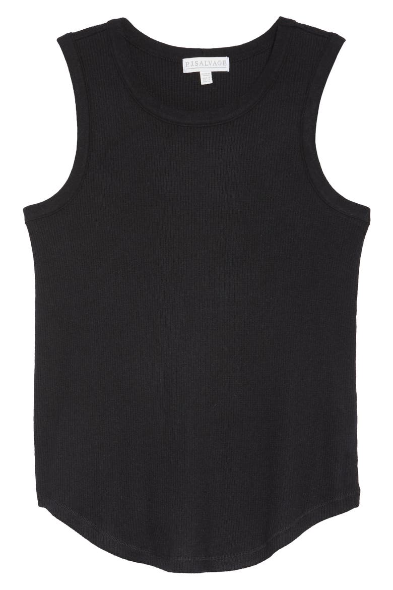 Ribbed Lounge Tank, Alternate, color, BLACK