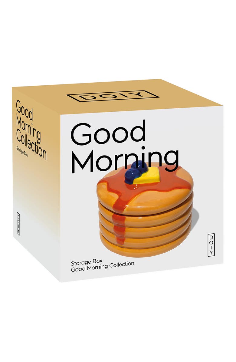 doiy Good Morning Collection Pancake Ceramic Storage Box, Alternate, color, Brown