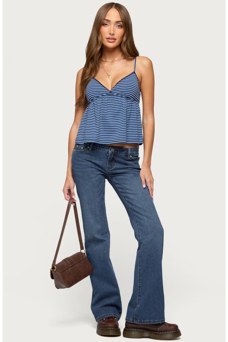 Orietta Stripe Babydoll Camisole, Alternate, color, NAVY