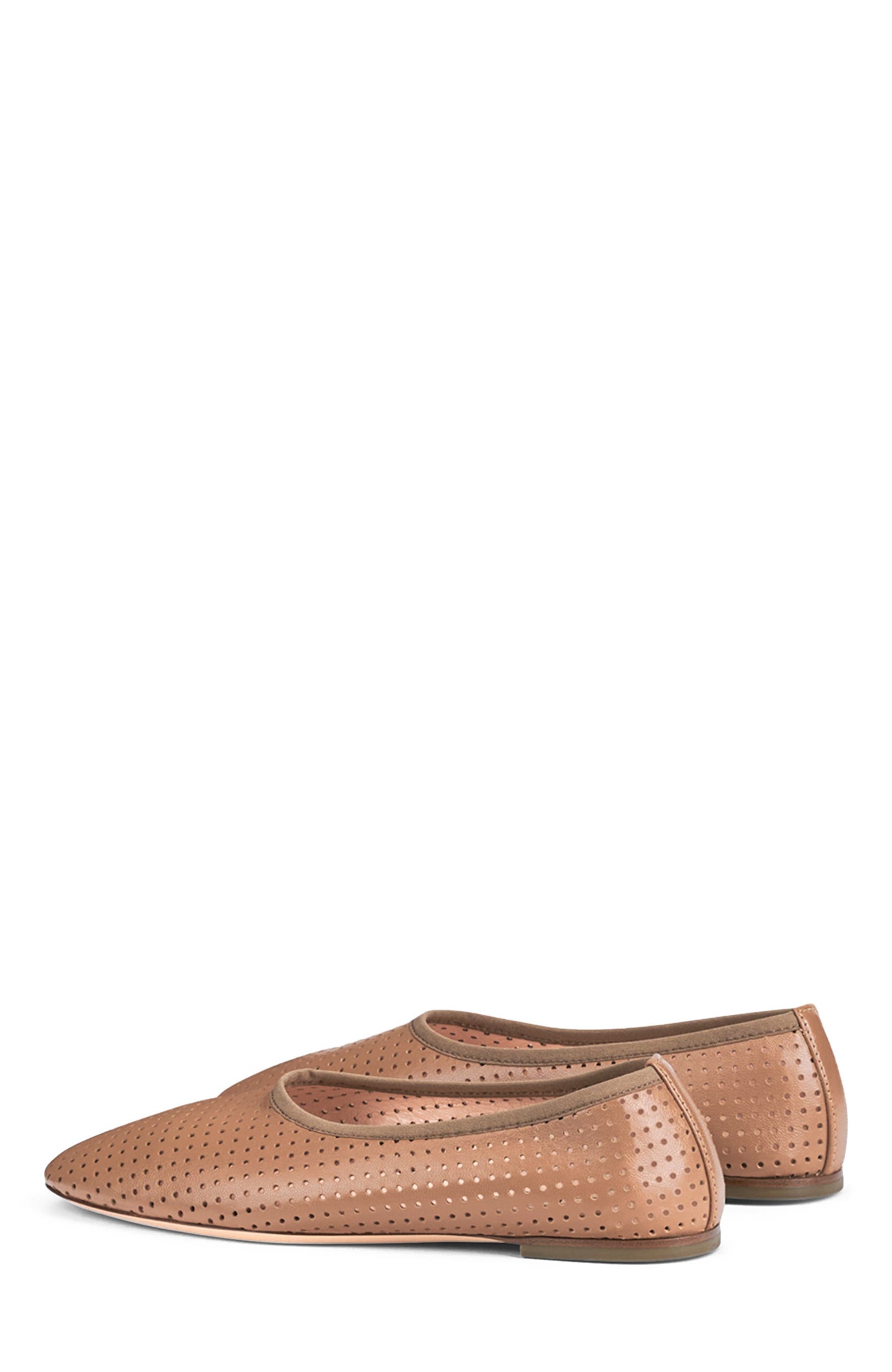 Lucy Perforated Ballet Flat, Alternate, color, Cocoa Nappa