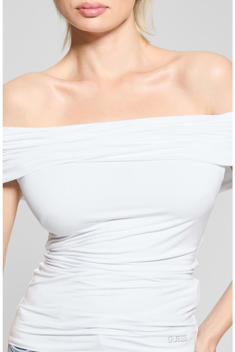 Off the Shoulder Top, Alternate, color, PURE WHITE