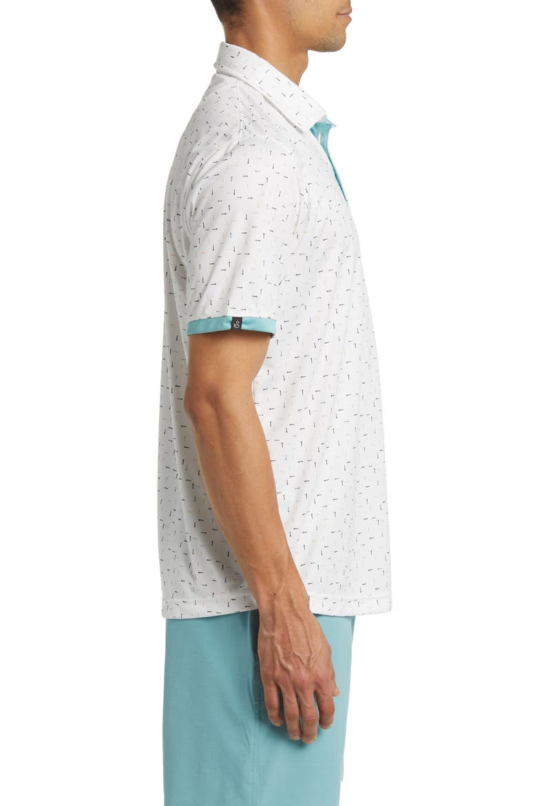Fraser Tee Print Performance Golf Polo, Alternate, color, WHITE-MARINE