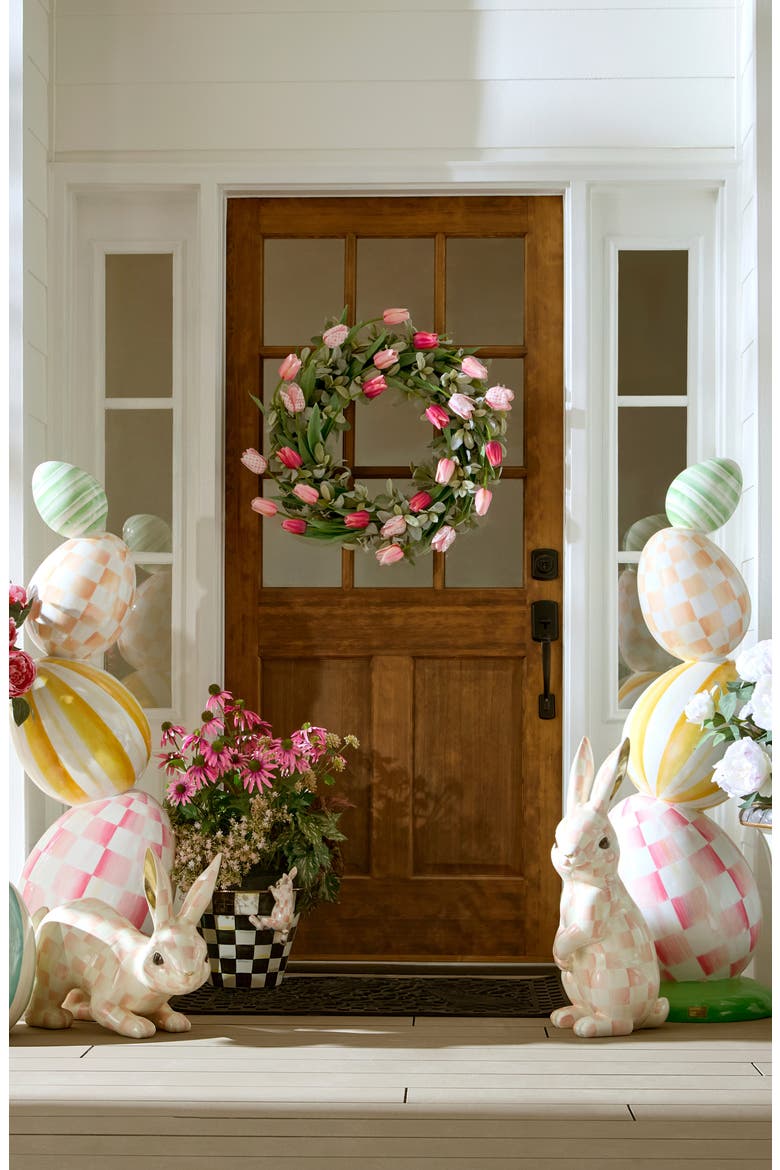 Rosy Check Tulip 28-Inch Wreath, Alternate, color, PINK