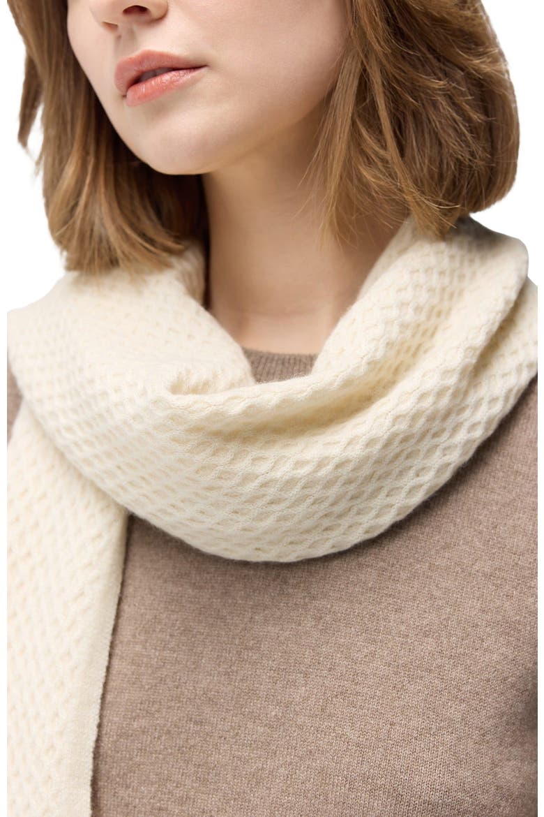 Textured Cashmere Scarf, Alternate, color, off white