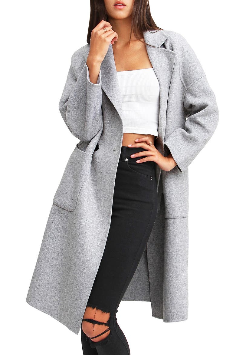 Publisher Double-Breasted Wool Blend Coat, Alternate, color, GREYDNU