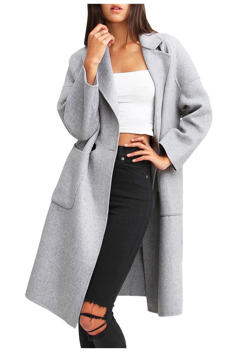 BELLE AND BLOOM Publisher Double-Breasted Wool Blend Coat, Alternate, color, 