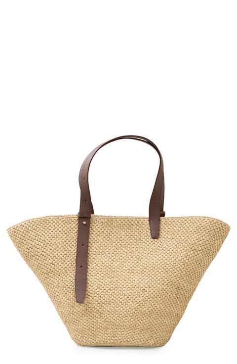 The Large Bianca Woven Raffia Tote