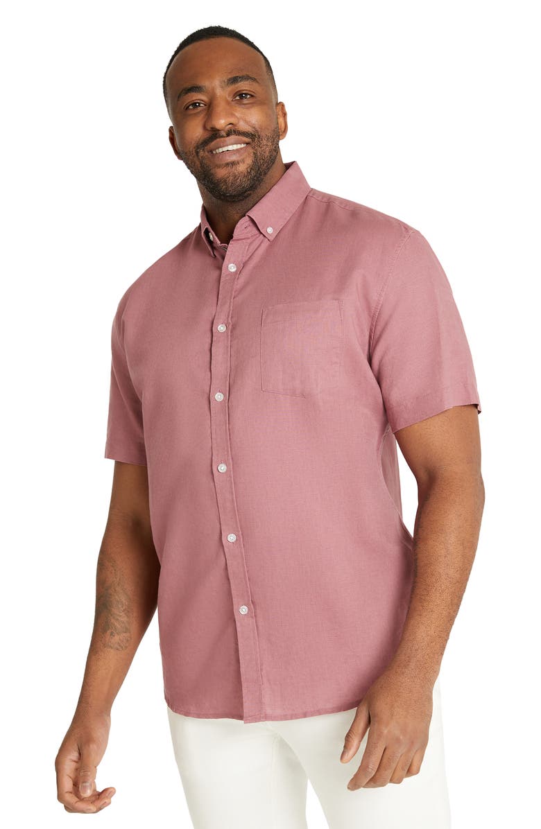 Johnny Bigg Fresno Short Sleeve Linen & Cotton Button-Down Shirt, Alternate, color,