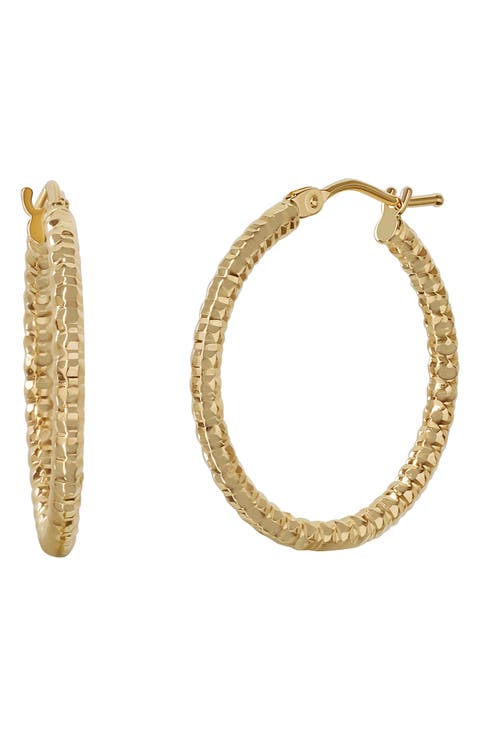 14K Gold Medium Beaded Hoop Earrings (Nordstrom Exclusive)