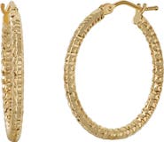 Bony Levy 14K Gold Medium Beaded Hoop Earrings