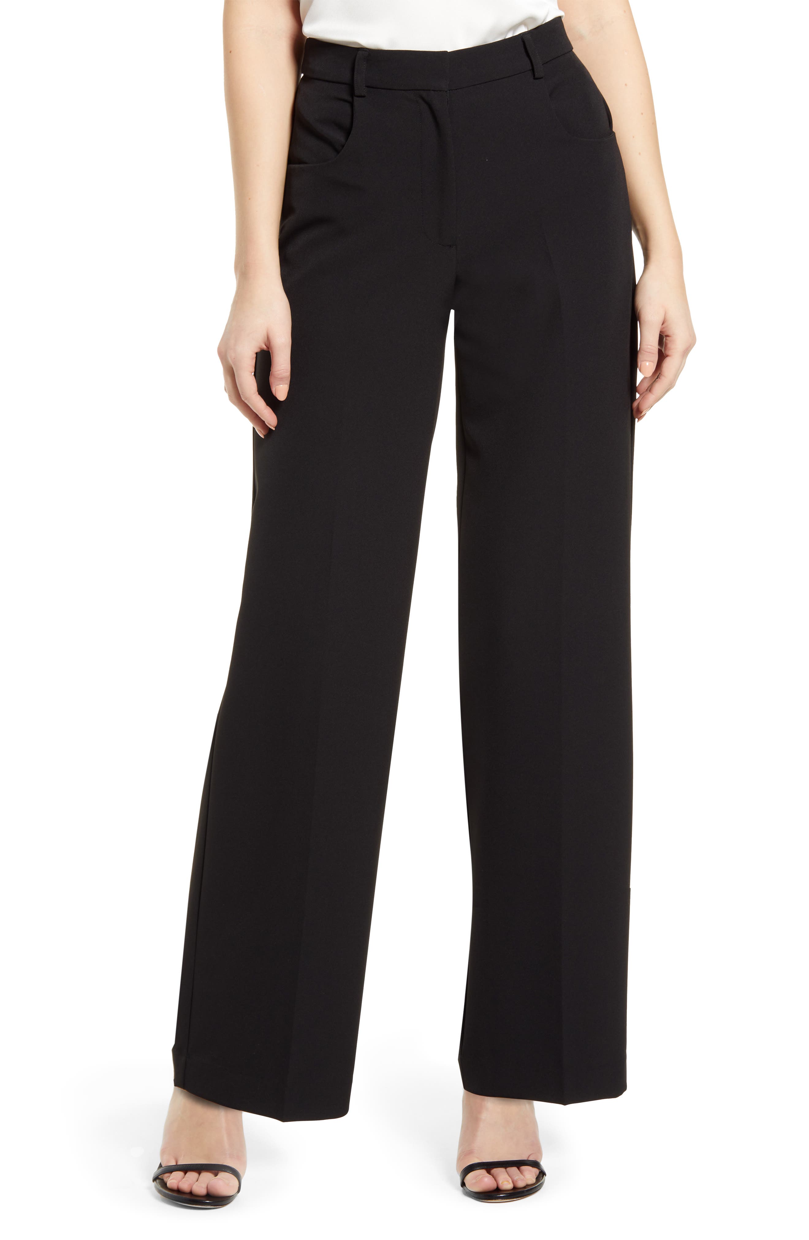 Vince Camuto Stretch Crepe Wide Leg Pants | Nordstrom