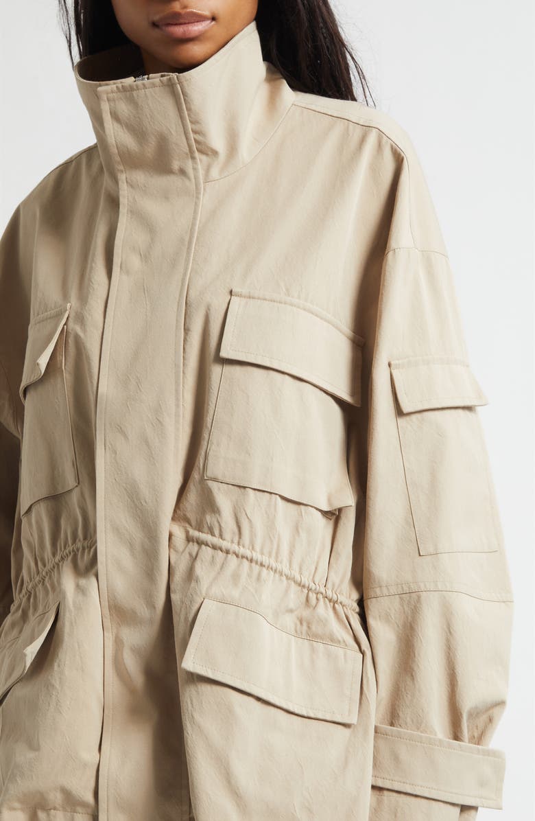 PLAN C Crinkle Twill Utility Jacket, Alternate, color, Sand