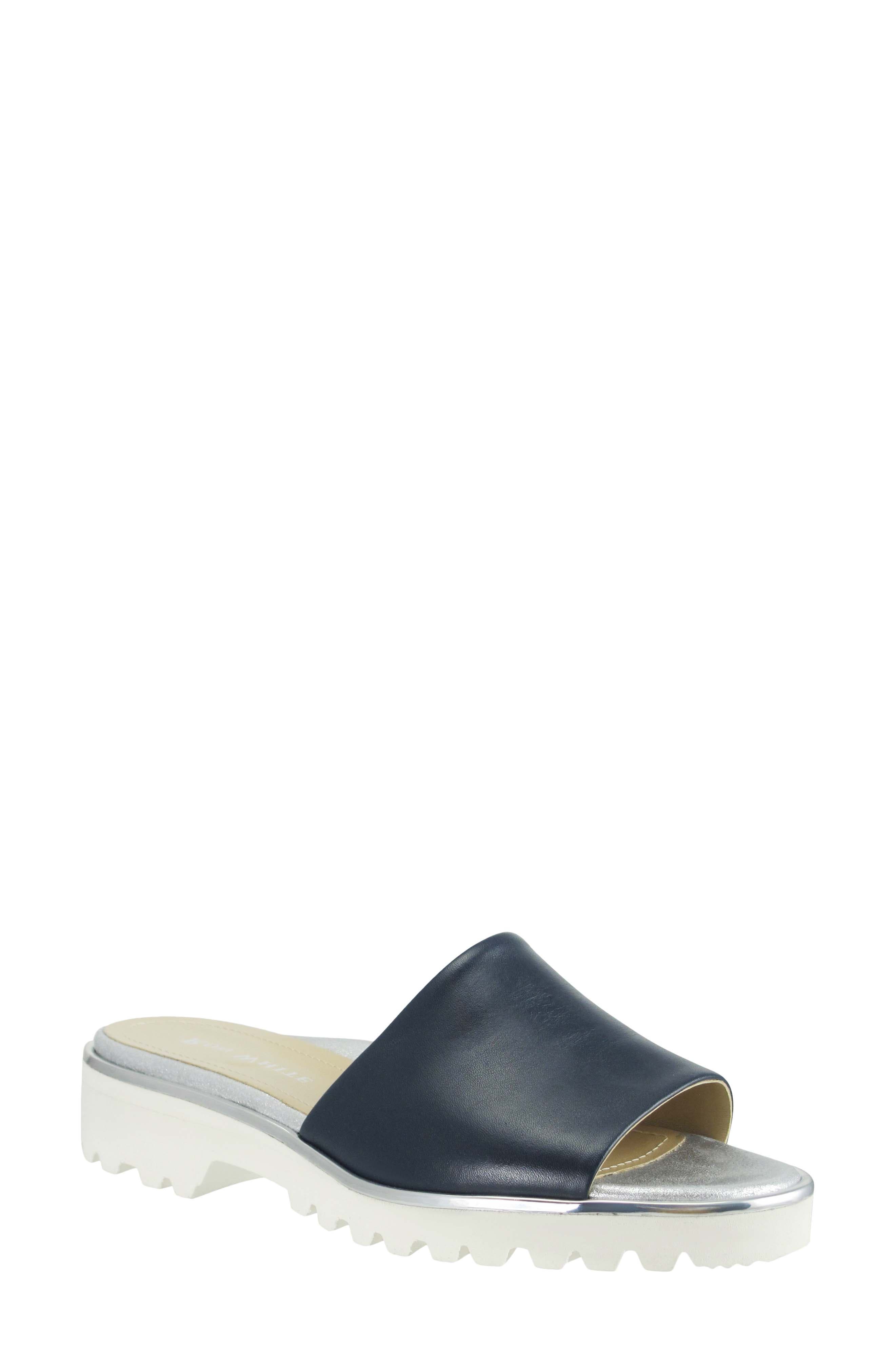 All Day Heels® Carley Water-Resistant Slide Sandal, Main, color, NAVY SILVER