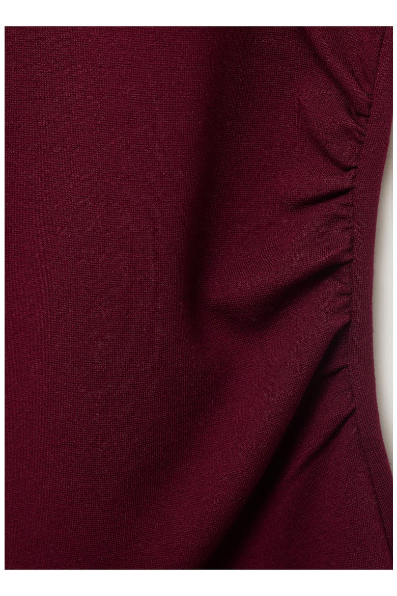 Ruched One-Shoulder Top, Alternate, color, BURGUNDY