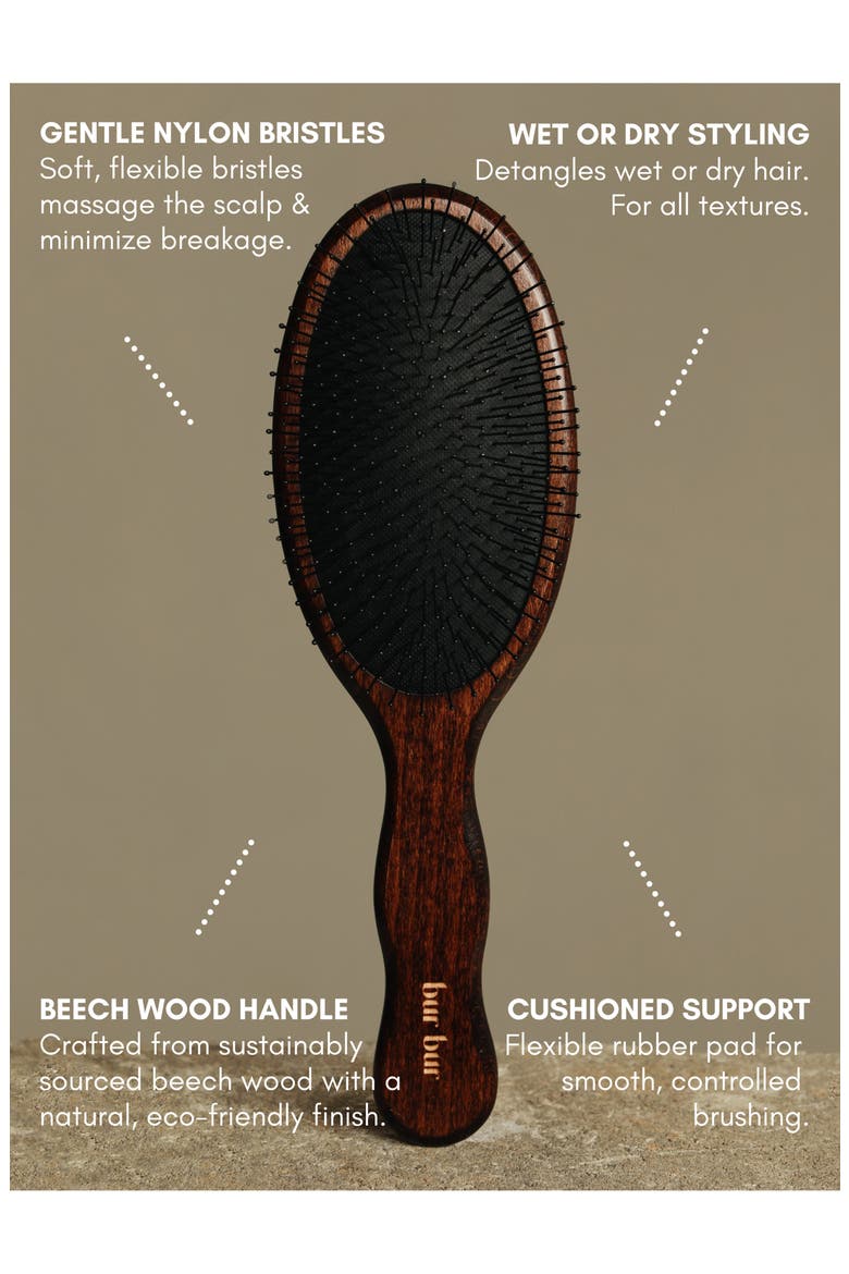 The Mermaid Brush - Detangling, Alternate, color, BROWN