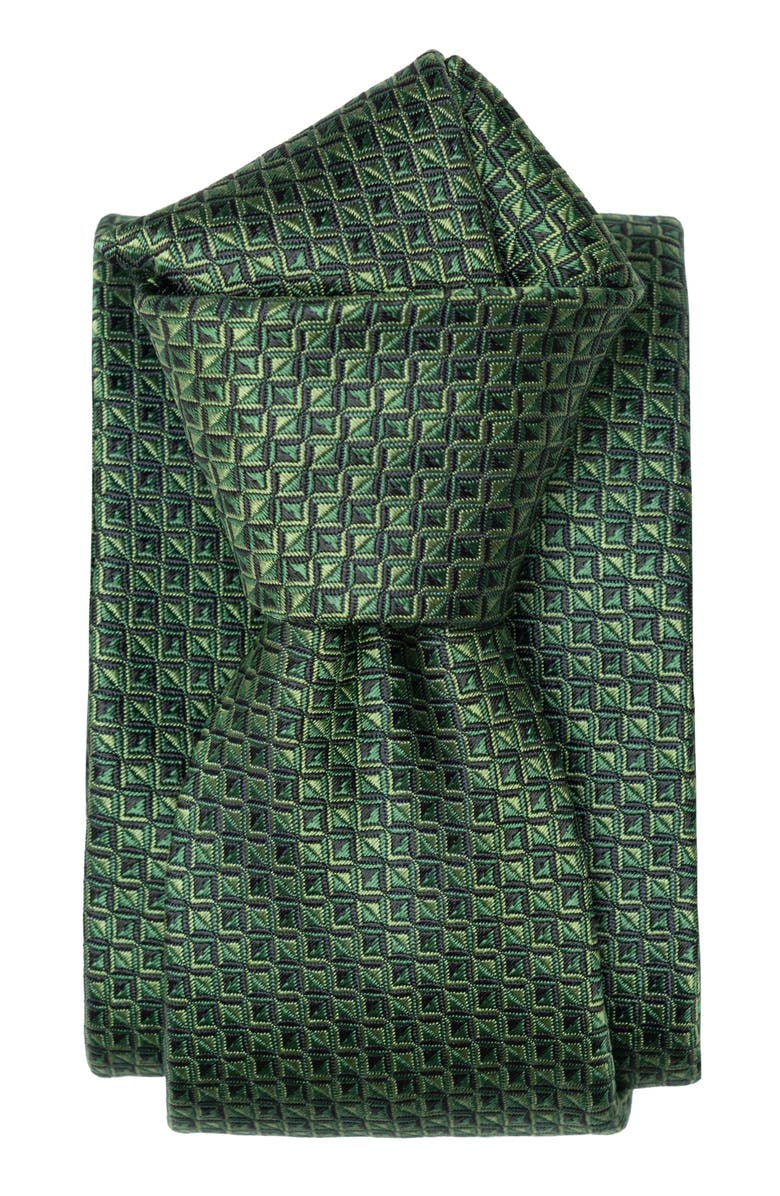 Elizabetta Brunelli - Extra Long Silk Jacquard Tie for Men, Alternate, color, Green