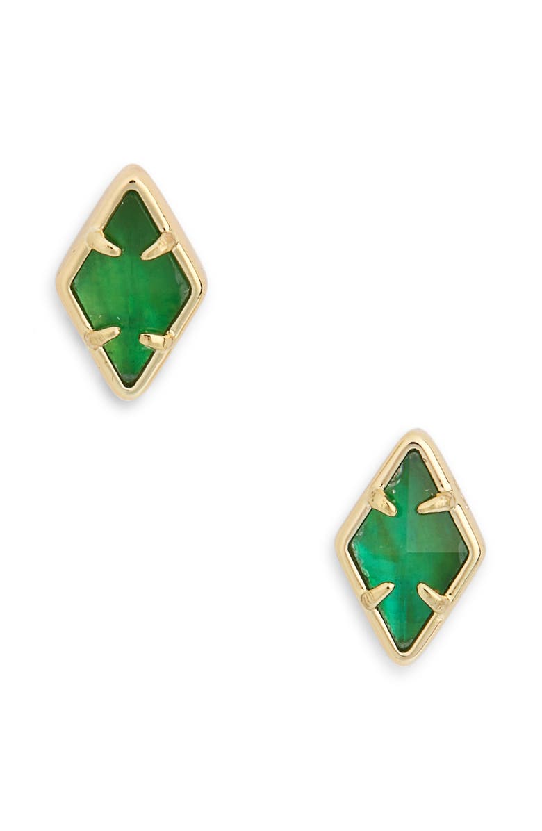 Kendra Scott Kinsley Stud Earrings, Main, color, Gold Kelly Green Illusion