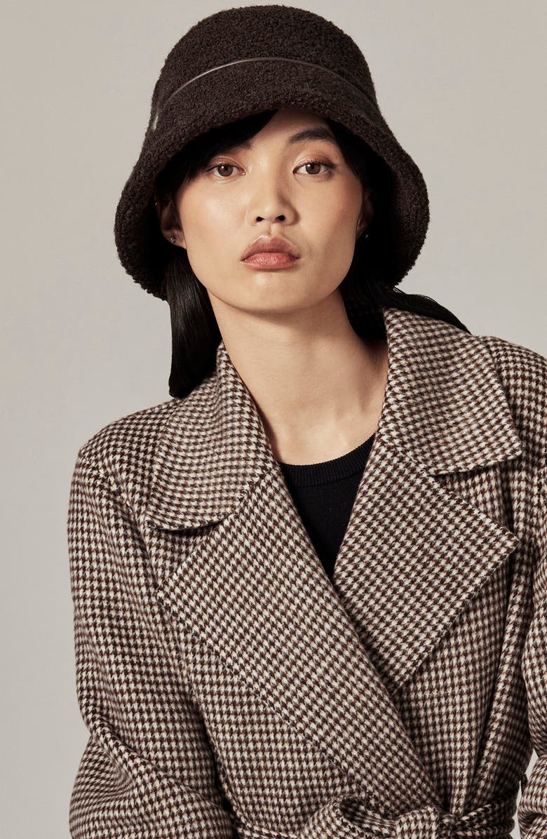 Helen Kaminski Seda Wool Blend Bucket Hat, Alternate, color, Chocolate