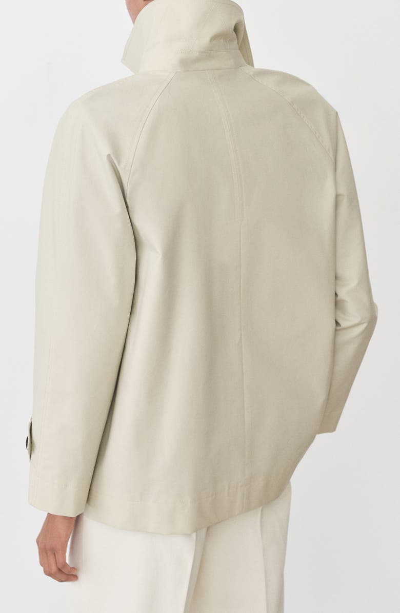 MANGO Short Double Breasted Trench Coat, Alternate, color, Light/ Pastel Grey