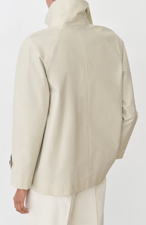 Shop Mango Short Double Breasted Trench Coat In Light/pastel Grey