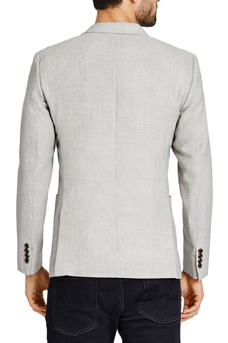 Trim Fit Wool Blazer, Alternate, color, GREY