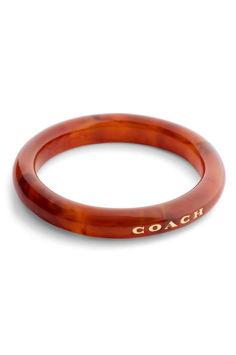 Resin Logo Bangle, Main, color, BROWN/ GOLD