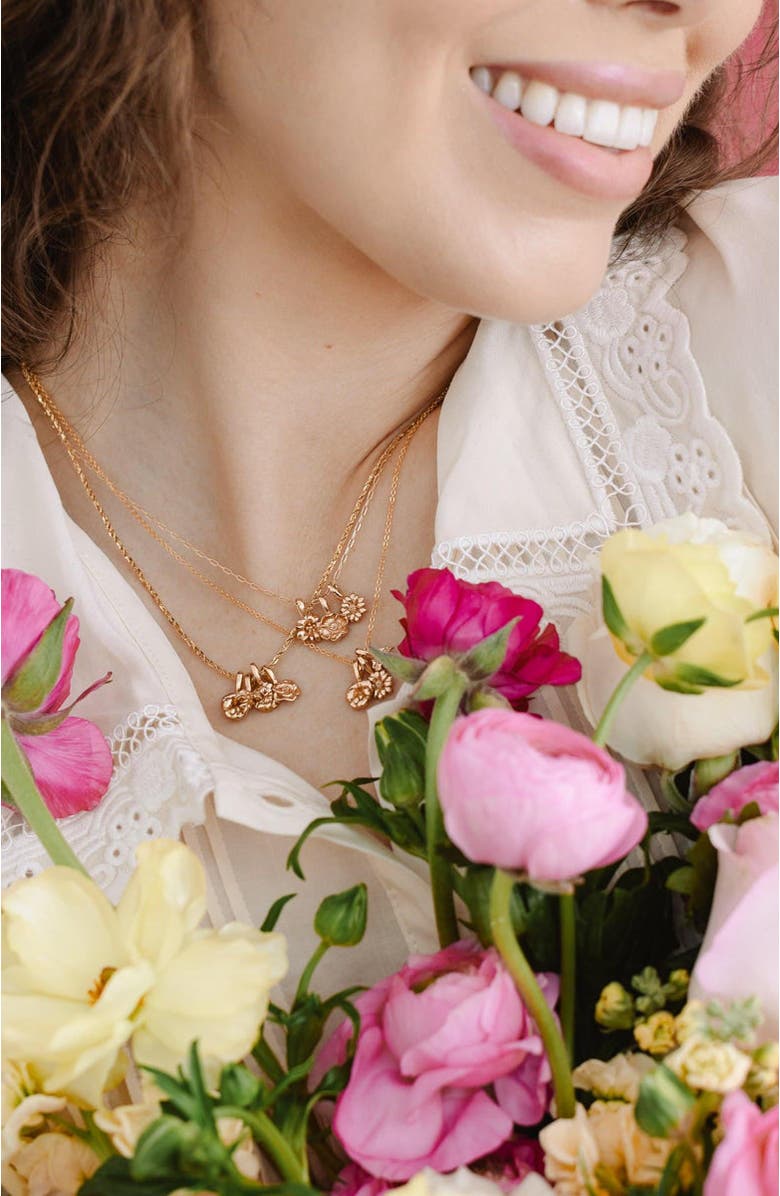 MADE BY MARY January Birth Flower Charm, Alternate, color, Silver