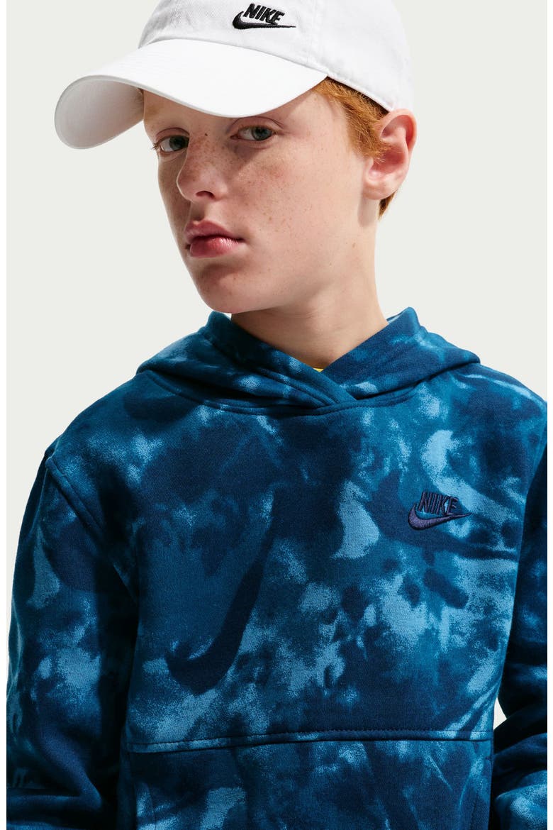 Kids' Sportswear Club Fleece Hoodie, Alternate, color, DUTCH BLUE/ BLUE/ BLUE VOID
