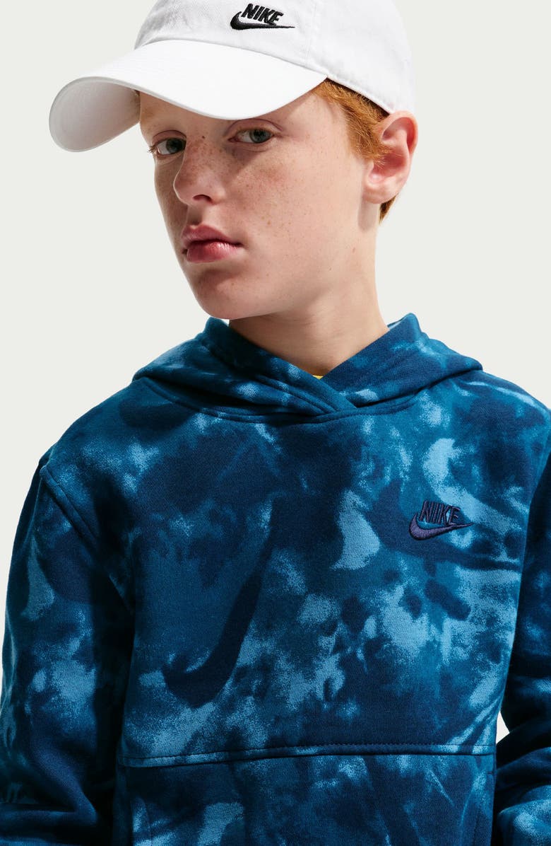 Nike Kids' Sportswear Club Fleece Hoodie, Alternate, color, Dutch Blue/ Blue/ Blue Void