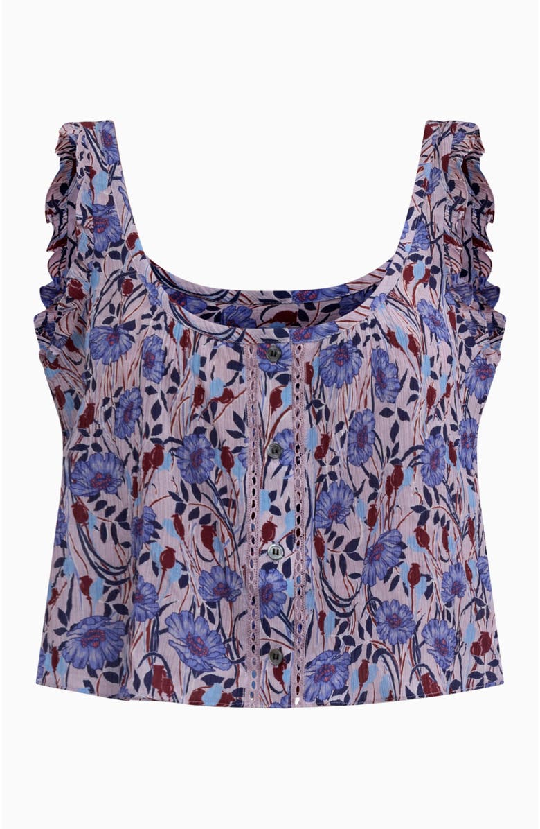 Rebecca Taylor Daphne Crinkle Tank, Alternate, color, Iris Multi