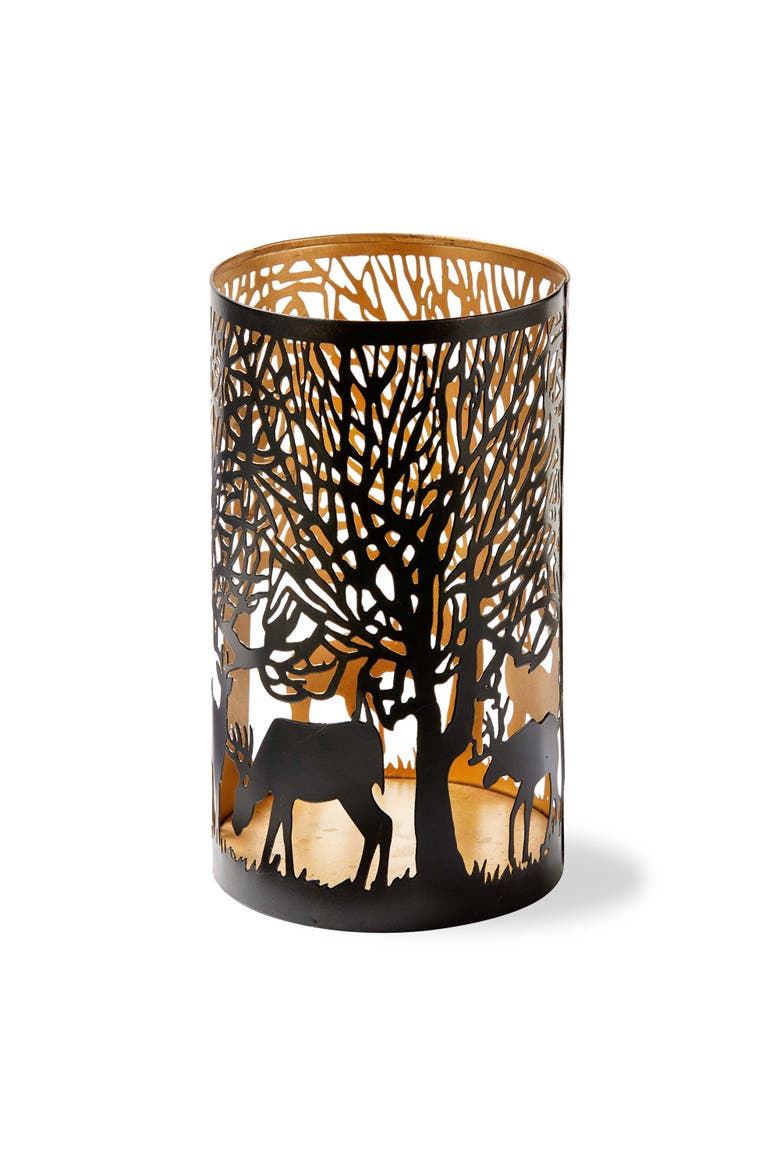 Forest Luminary Black Iron Pillar Candle Holders Elegant Decor, Main, color, Black
