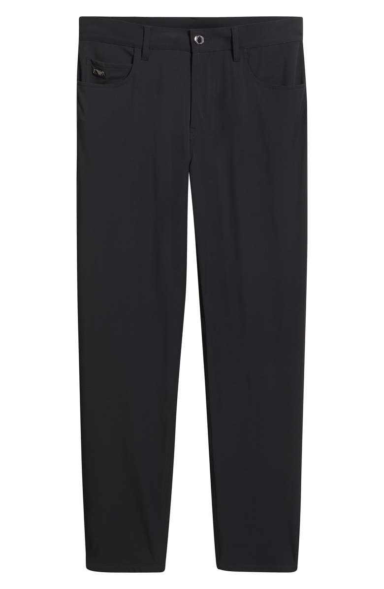 Emporio Armani Techno Five-Pocket Straight Leg Stretch Twill Pants, Alternate, color, Solid Blue Navy