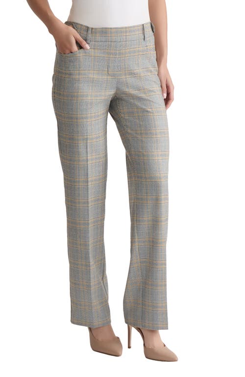 Jones New York Button Tab Plaid Slim Fit Pants In Gray