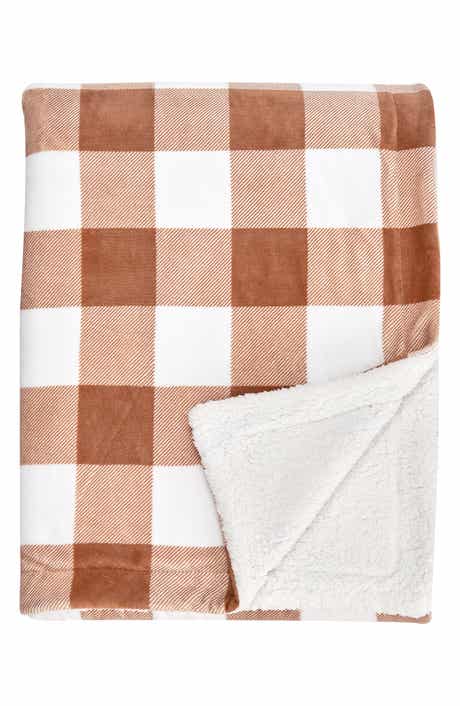 Woven & Weft Moose Print Reversible Faux Shearling Throw Blanket