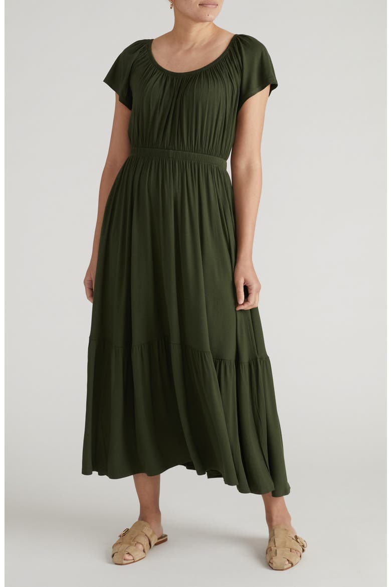 Liquid Jersey Maxi Dress, Main, color, CORATINA GREEN